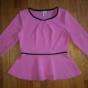 Pink Peplum Blouse